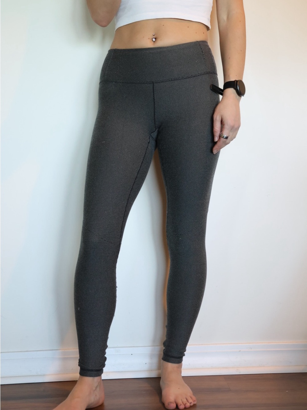 Prana Dark Gray High-Rise Textured Leggings